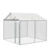 10' x 10' Outdoor Dog Kennel Playpen w/Cover, Outdoor Dog Runner, Pet Exercise House, Lockable Gate, 6' Chain-Link Fence, TMG-DCP1010