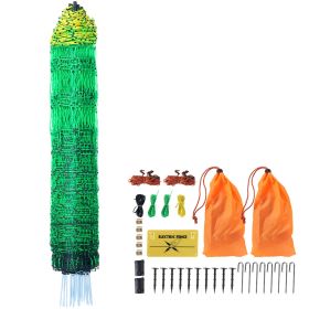 Electric Fence Netting, 42 in (H) x 164 ft (L), PE Net Fencing with Posts & Double-Spiked Stakes, Utility Portable Electric Fence for Pigs, Cows