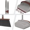 Upgrade Broom and Dustpan Set, Self-Cleaning with Dustpan Teeth, Ideal for Dog Cat Pets Home Use