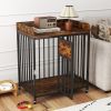 27.5 Inch Dog Crate Furniture with Wheels for Small Dogs and Puppies