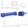 7 Pcs Dog Agility Training Equipment Set with Tunnels, Weave Poles, Adjustable Hurdle, Jumping Ring, Pause Box, Blue Pet Training