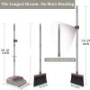 Upgrade Broom and Dustpan Set, Self-Cleaning with Dustpan Teeth, Ideal for Dog Cat Pets Home Use