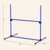 6 Piece Dog Agility Set with Adjustable Height Jump Bars, Carry Bag, Displacing Top Bar, Blue