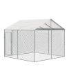 10' x 10' Outdoor Dog Kennel Playpen w/Cover, Outdoor Dog Runner, Pet Exercise House, Lockable Gate, 6' Chain-Link Fence, TMG-DCP1010